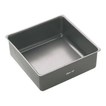 Mastercraft 25cm Heavy Loose Base Non-Stick Square Deep Cake Pan - Black