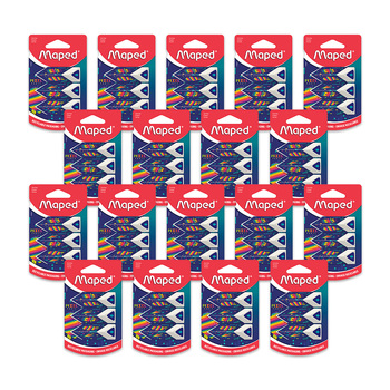 54pc Maped Pixel Party Ultra Soft Triangular Erasers