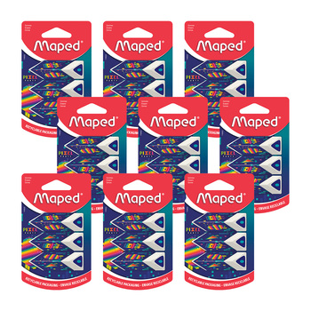 27pc Maped Pixel Party Ultra Soft Triangular Erasers
