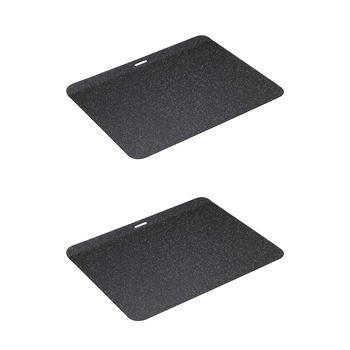 2x Mastercraft 35x28cm Steel Pro Vitreous Enamel Baking Sheet - Grey