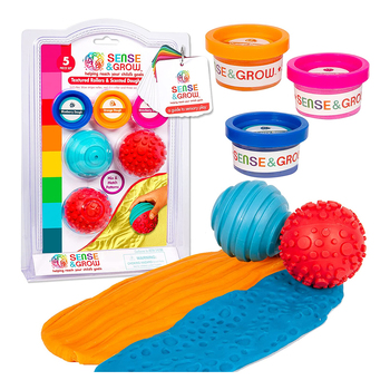 5pc Sense & Grow Mix & Match Textured Rollers & Scented Dough Set 3y+