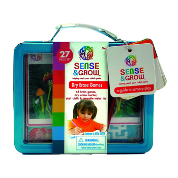 27pc Sense & Grow Dry Erase Sensory/Brain Games w/Marker/Cloth/Tin Kids 3+