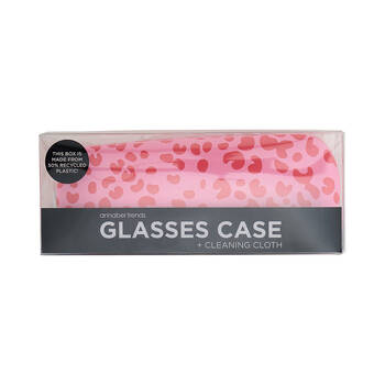 Annabel Trends Glasses & Cleaning Cloth w/ Case Combo 15x6cm Cheetah Spot