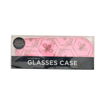 Annabel Trends Glasses Case/Cloth Combo 15cx6cm - Pink Bee