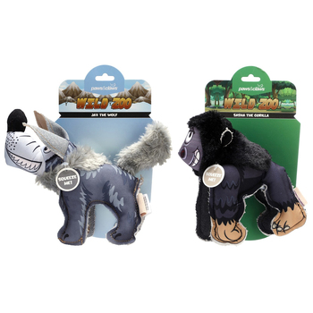 2PK Paws & Claws 24cm Wild Zoo Animalz Oxford Dog/Pet Toy Assorted