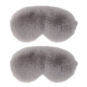 2PK Annabel Trends Cosy Luxe Travel Sleeping Eye Mask Cover One Size Grey