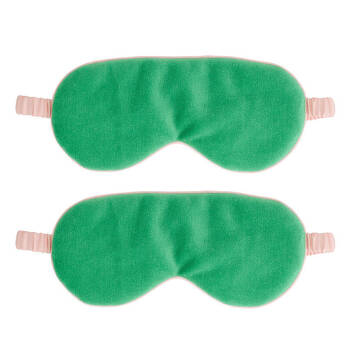 2PK Annabel Trends Velvet Cosy Luxe Travel Sleeping Eye Mask Meadow Green