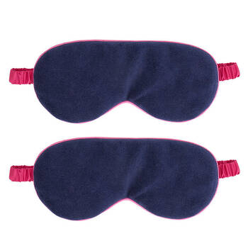 2PK Annabel Trends Velvet Cosy Luxe Travel Sleeping Eye Mask Sapphire Blue