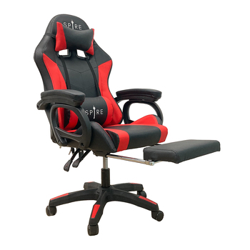 Spire Onyx Gaming/Office Chair w/ RGB Lighting And Massager Red And Black