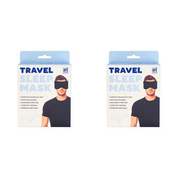 2PK Annabel Trends Travel Sleep Mask Sleeping Eye Cover 11x13cm Black