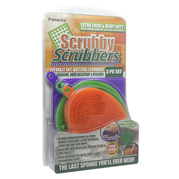 3pc Panache Scrubby Scrubbers Silicone Bristles