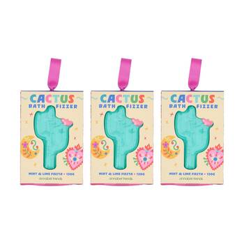 3PK Annabel Trends 120g Mint & Lime Scented Bath Fizzer 3y+ Cactus Shaped