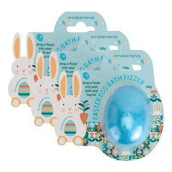 3PK Annabel Trends Bath Fizzer Easter Egg Kids Bathing Fizzy Bombs 120g Blue