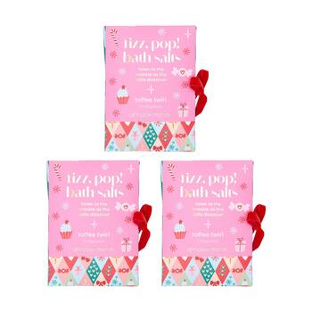 3x 2pc Annabel Trends Fizz Pop Toffee Scented Bath Salts Satchets Set Festive