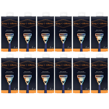 12PK King. C. Gillette Neck Razor For Neck And Cheeks with Refill