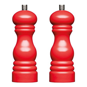 2PK Mastercraft 17cm Classic Capstan Salt & Pepper Mill - Red