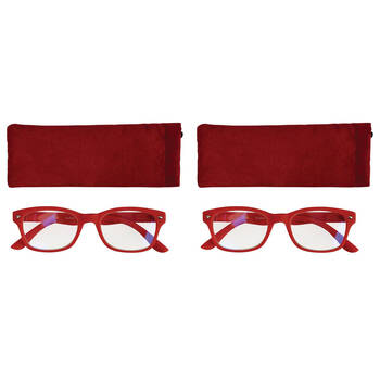 2PK Annabel Trends iSee Reader Optical Eyewear Blue Light +0 - Red