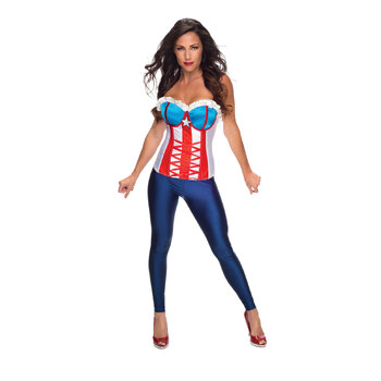 Marvel American Dream Corset Womens Dress Up Costume - Size S