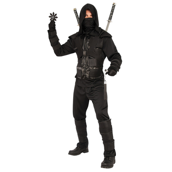 Dark Ninja Costume Japanese Warrior Dress Up Adult Size XL