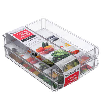 3PK Boxsweden Crystal Fridge Tray Set 30x20x10cm