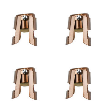 4PK BarCraft Stainless Steel Champagne Bottle Stopper 5.5cm - Copper
