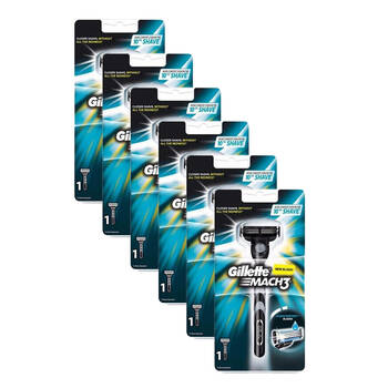 6PK Gillette Mach3 Premium Razor Duracomfort Blades Beard Trimming Care For Men