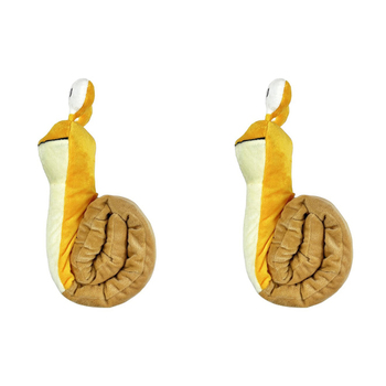 2PK Rosewood Snail Rolled Soft Plush Pet/Dog Training/Activity Toy Fun Play Yellow