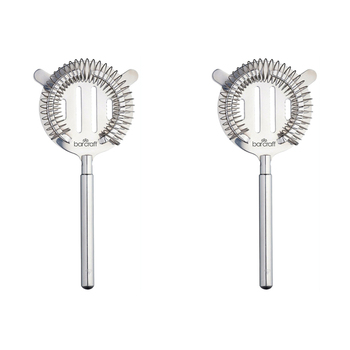 2PK BarCraft Stainless Steel 20cm Cocktail Strainer - Silver