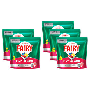 5 x 28PK Fairy Platinum Plus Dishwasher Capsules Lemon 434g