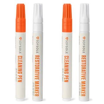 2x 2pc SofSole Restore & Renew White Shoe Cleaning Marker Pen Kit