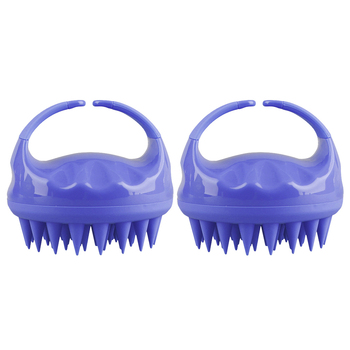 2PK Liven Zen Scalp Care Silicone Cleansing Brush Purple