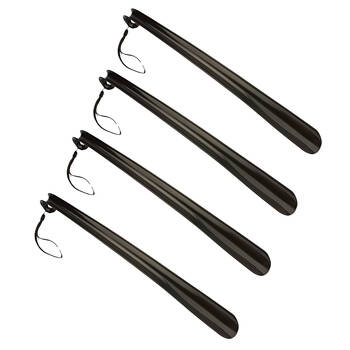 4PK SofSole Plastic Shoe Horn Footwear Lifter Tool - Black