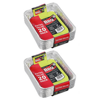 2x 20PK Lemon & Lime Foil Tray Extra Value Pack