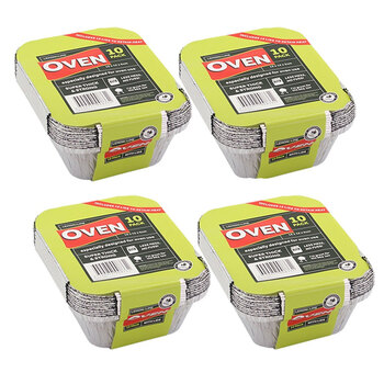 40PK Lemon & Lime Foil Container W/ Lid 15X12X4.5cm Shelf Ready Pdq