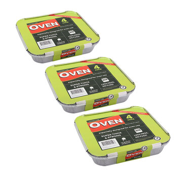 12PK Lemon & Lime Foil Container W/ Lid 25X25X5cm Shelf Ready Pdq