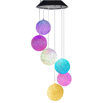 25th Hour Solar Colour Changing Garden Ball Wind Chime Set