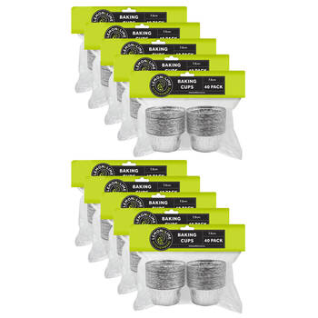 10x 40PK Lemon & Lime 7.5cm Aluminium Baking Cups