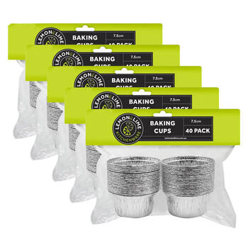 5x 40PK Lemon & Lime 7.5cm Aluminium Baking Cups