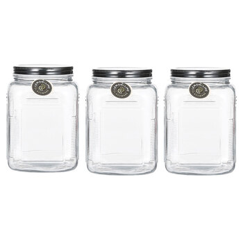 3PK Lemon & Lime Ascot Glass Jar 2.9L