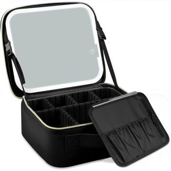 Impressions Rechargeable 26.5cm Cosmetic Beauty Bag w/ LED Mirror - Black
