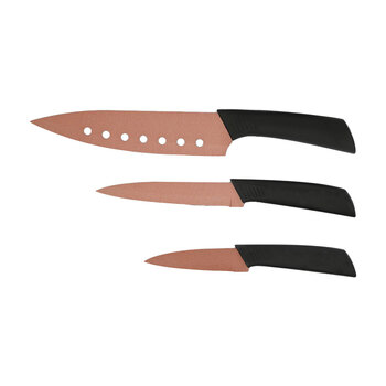 3pc Innobella Copper Pro Home Chef Kitchen Knife Set 