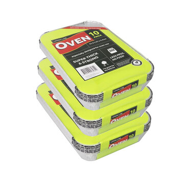 30PK Lemon & Lime Foil Container W/ Lid 31.5X21X4.5cm Shelf Ready Pdq