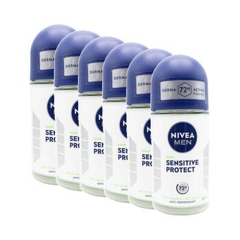 6PK Nivea Men Sensitive Protect Anti-Perspirant Roll-On Deoderant 72 Hr 50ml