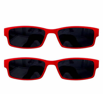 2PK Annabel Trends iSee Sun Readers Eyeglass w/ Clip On Sunshades Eyewear Red