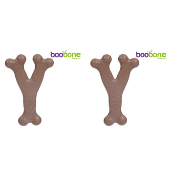 2x Paws & Claws BooBone Large Wishbone Chew Toy - Assorted Flavour