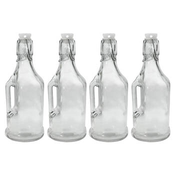 4PK Lemon & Lime 350ml Glass Clip Bottle