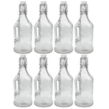 8PK Lemon & Lime 350ml Glass Clip Bottle
