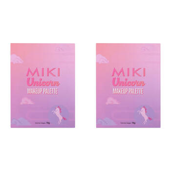 2PK Miki Unicorn Makeup Palette With Eyeshadows, Highlighters, Lip Gloss - 5y+