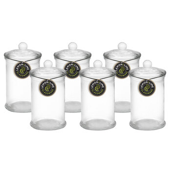 6PK Lemon & Lime 370ml/14.5cm Multipurpose Glass Jar w/ Suction Lid - Clear