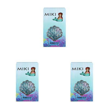 3PK Miki Mermaid Lip Set With Nourishing Lip Balm And Gloss - Pink - 3y+